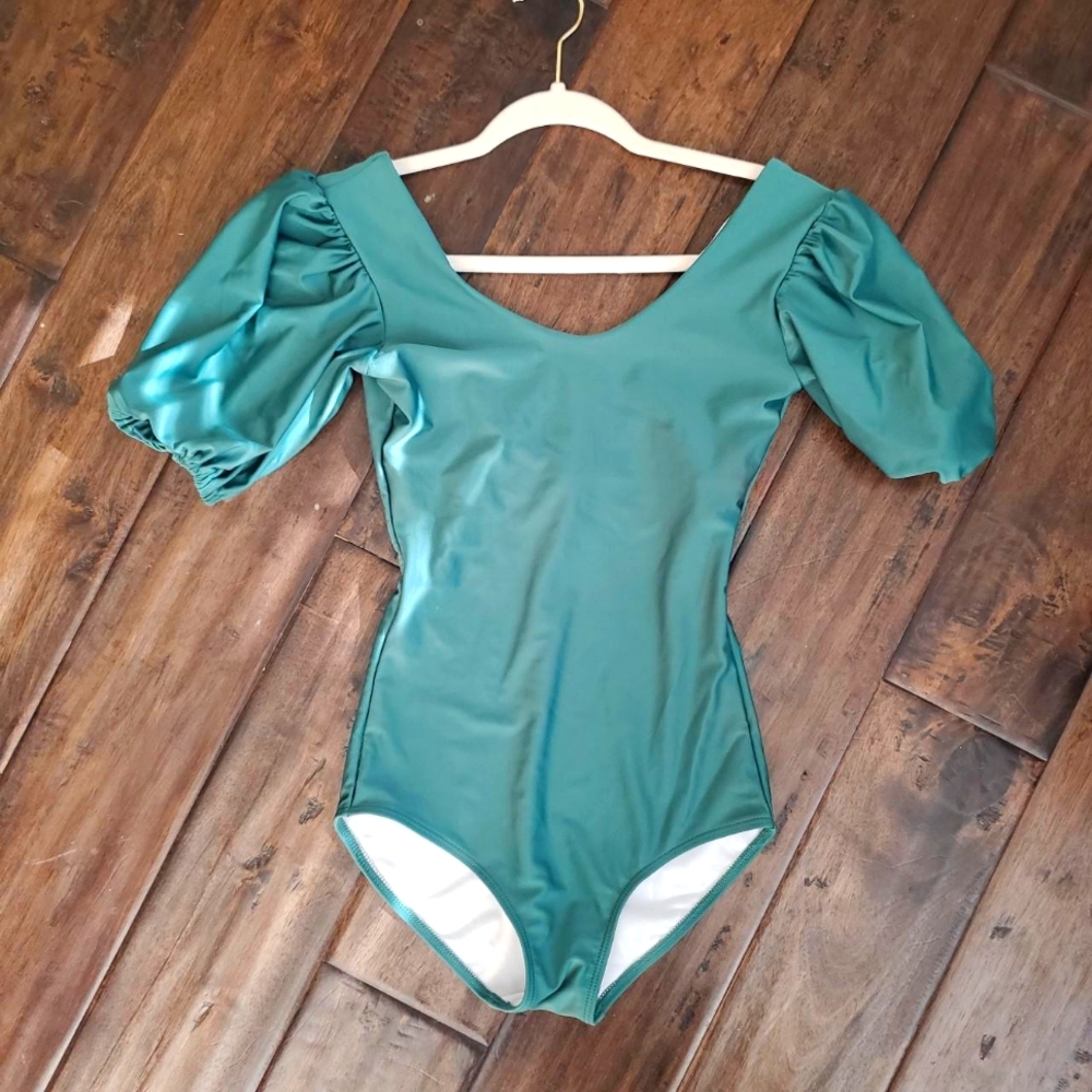 Victorian-inspired one-piece swimsuit